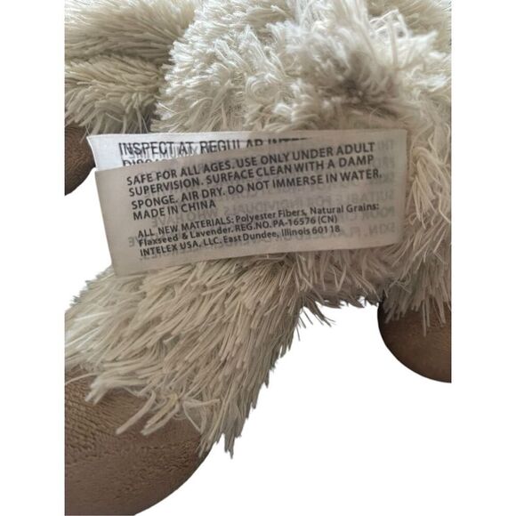 Warmies White Brown Stuffed Dog Plush Toy - Picture 10 of 11